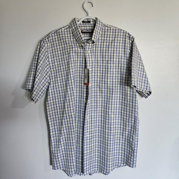 NWT Plaid Kirkland Men's Collared Short-Sleeve Button-Up - Picture 1 of 2